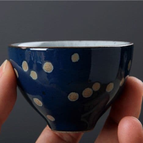 茶碗 シンプル水玉模様湯吞み茶碗