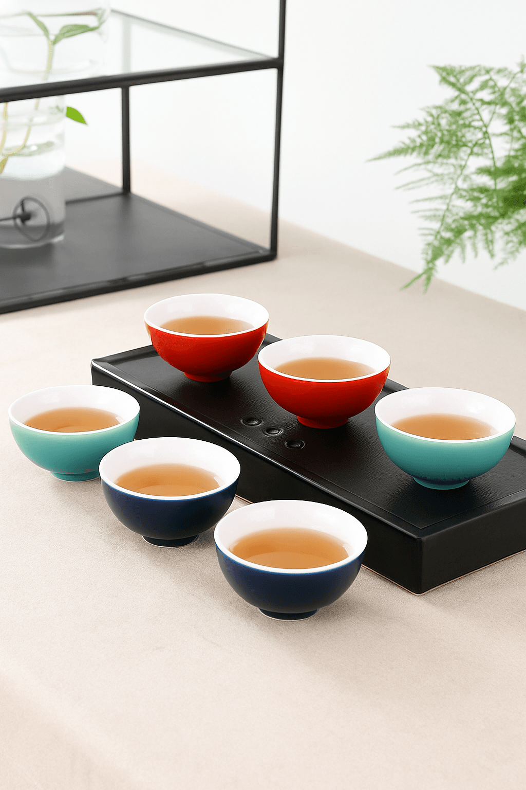 茶碗 彩り釉薬仕上げ小ぶり湯呑み茶碗
