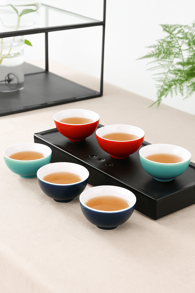 茶碗 彩り釉薬仕上げ小ぶり湯呑み茶碗