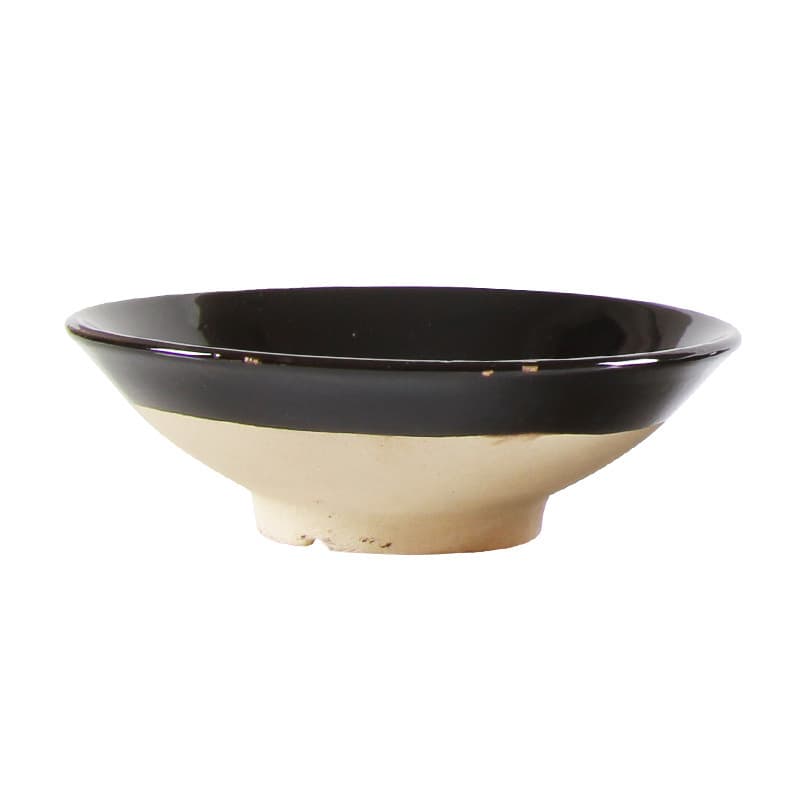 茶碗 二色釉薬の浅型平茶碗