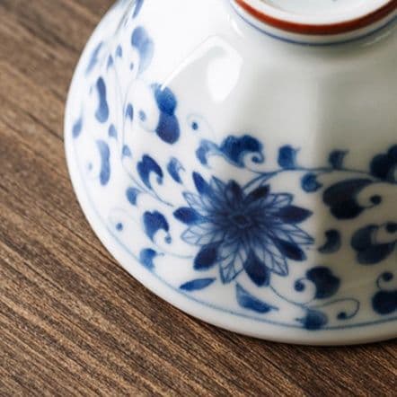 茶碗 和風花紋様磁器ご飯茶碗