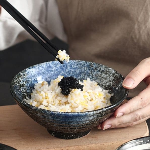 茶碗 星空模様の手作り陶器茶碗