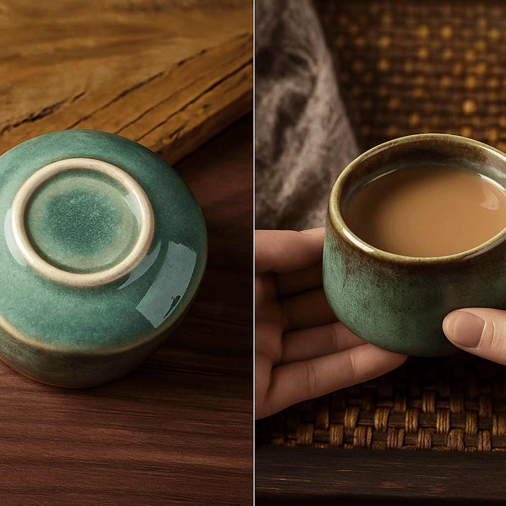 茶碗 窯変釉薬安定感のある防滑底湯呑み茶碗