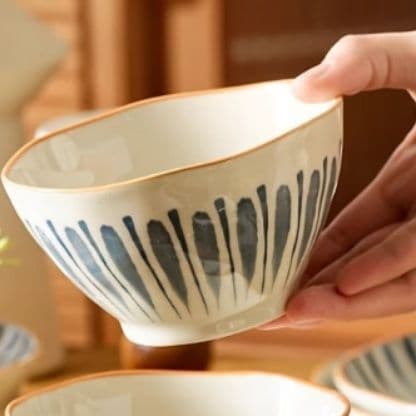 茶碗 十草文様縁取り茶碗夫婦揃え