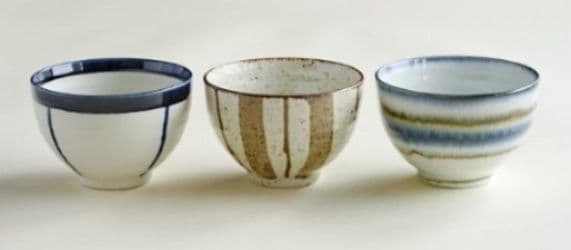 茶碗 和模様の粉引風茶碗