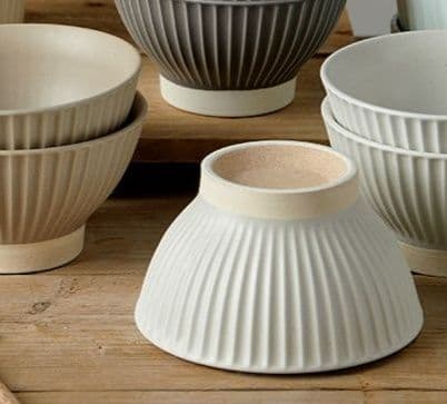 茶碗 縦模様の和風陶器ご飯茶碗