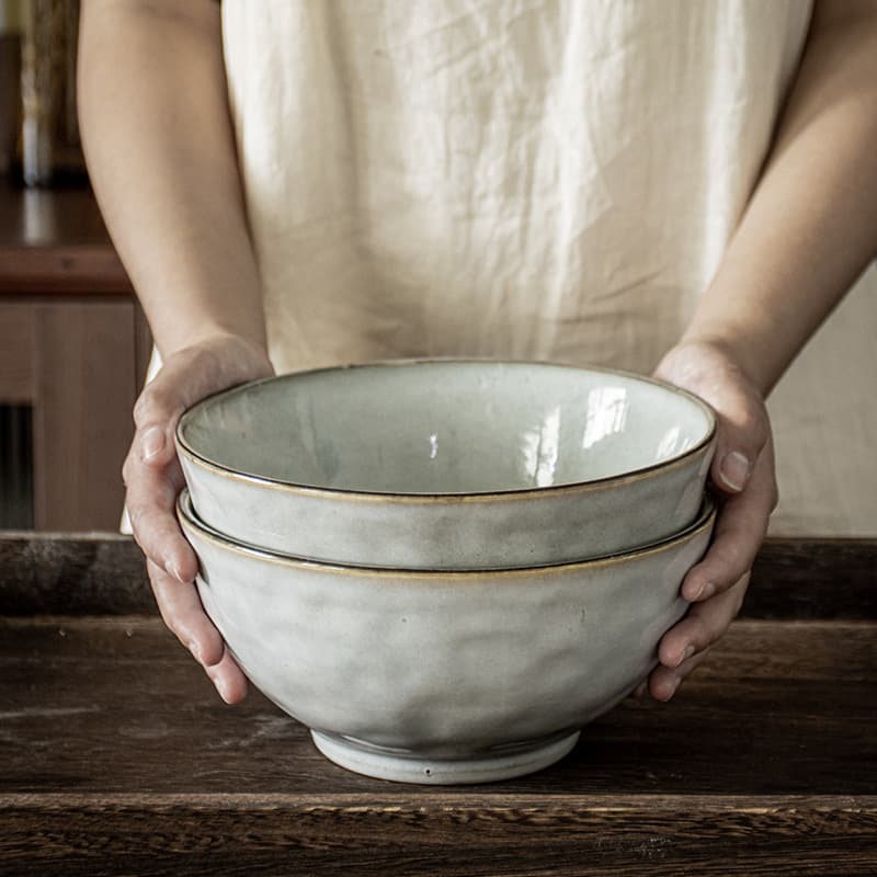 茶碗 手作り風釉薬仕上げ深型どんぶり茶碗
