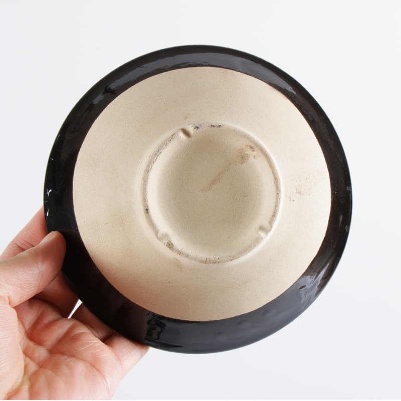 茶碗 二色釉薬の浅型平茶碗