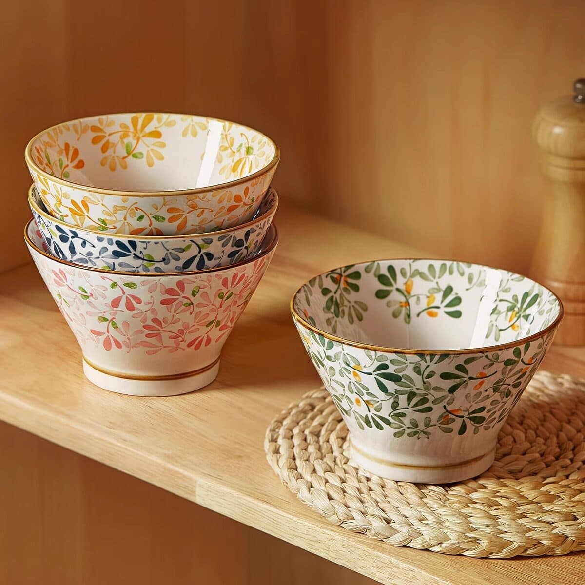 茶碗 小花柄ご飯茶碗 四季彩りセット