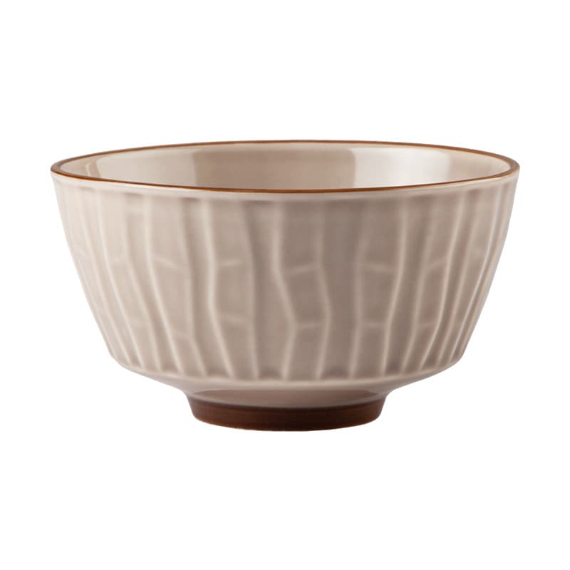 茶碗 縦筋模様の和風陶器茶碗