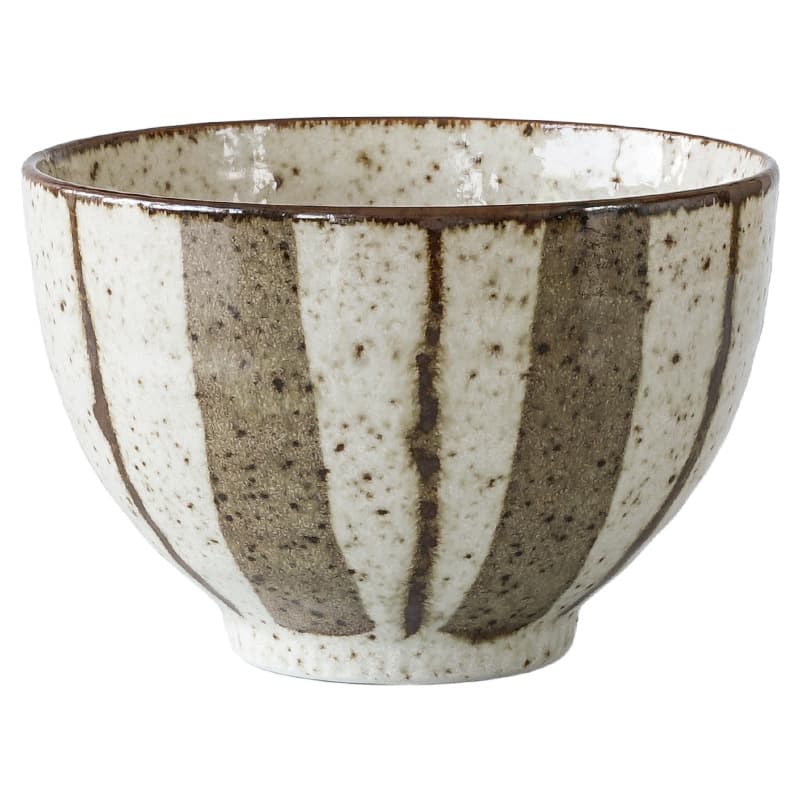 茶碗 和模様の粉引風茶碗