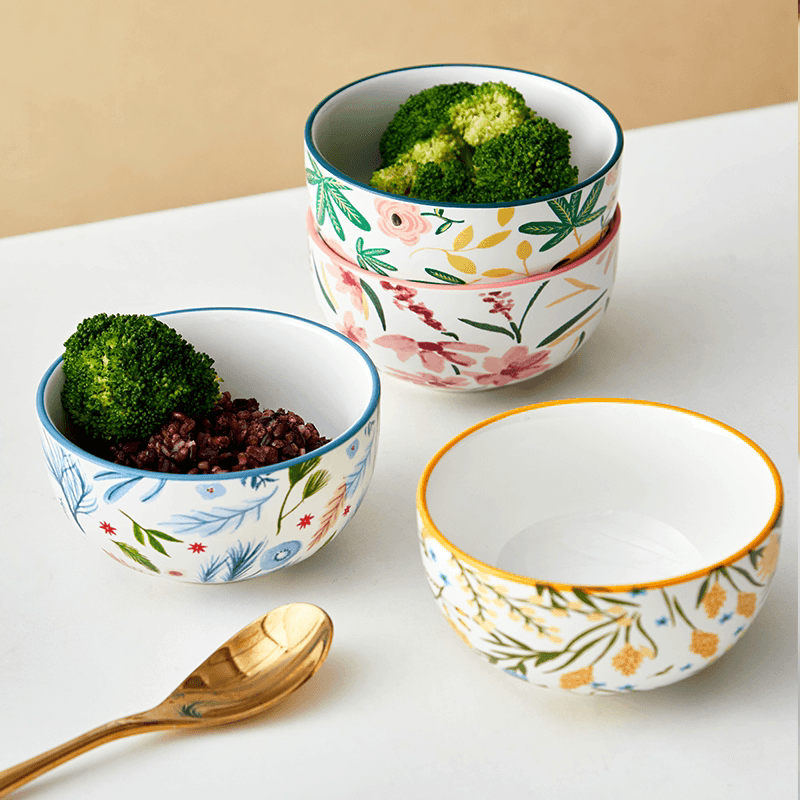 茶碗 四季の草花が彩る 磁器製 小鉢