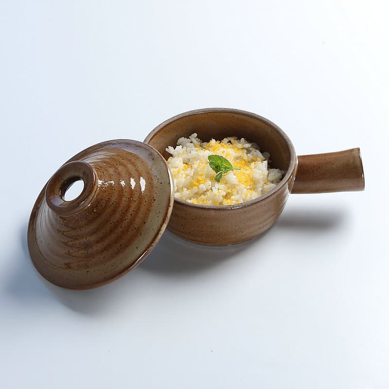 茶碗 蓋付き取っ手付き土鍋風茶碗