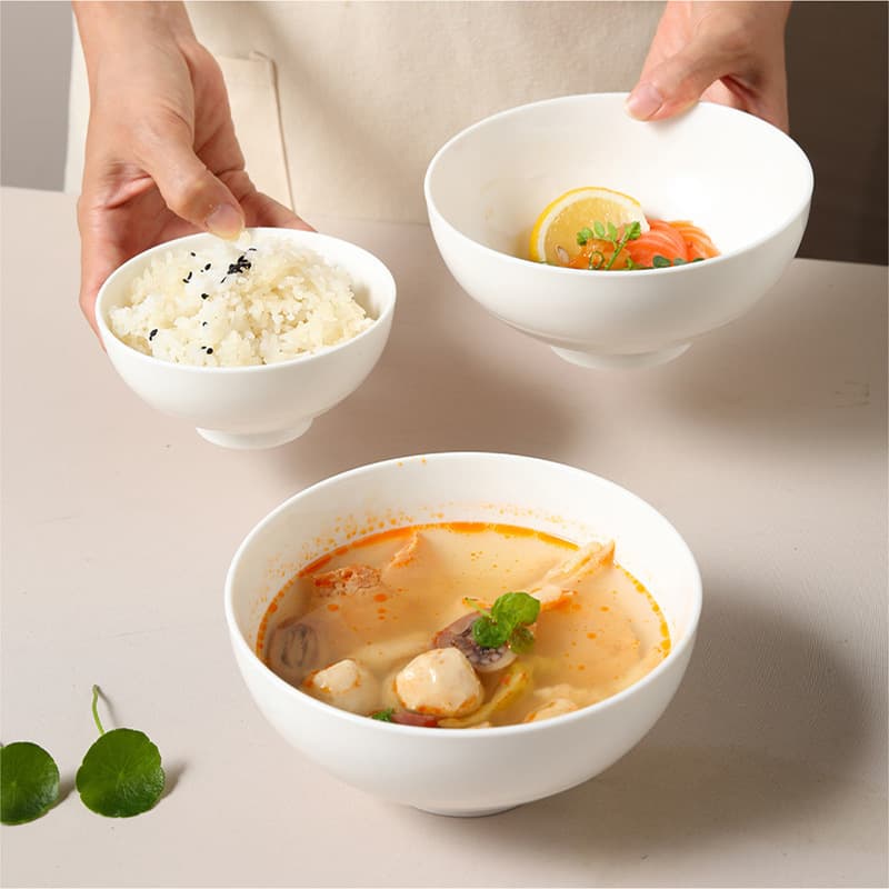 茶碗 洋風スタイル高台付き丸型茶碗