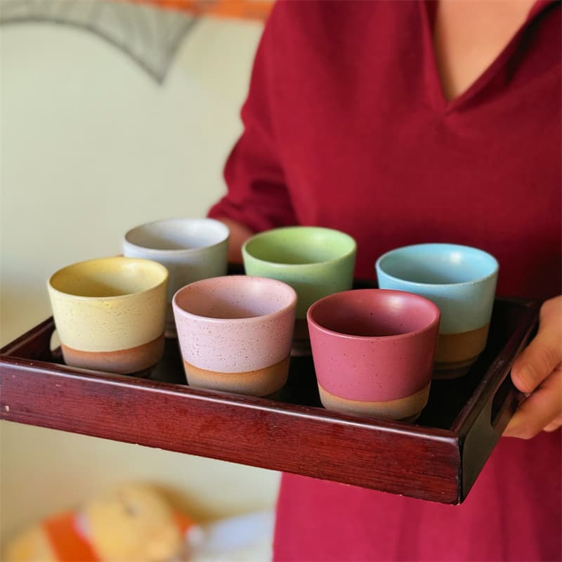 茶碗 二色釉薬 手作り風 湯呑み茶碗